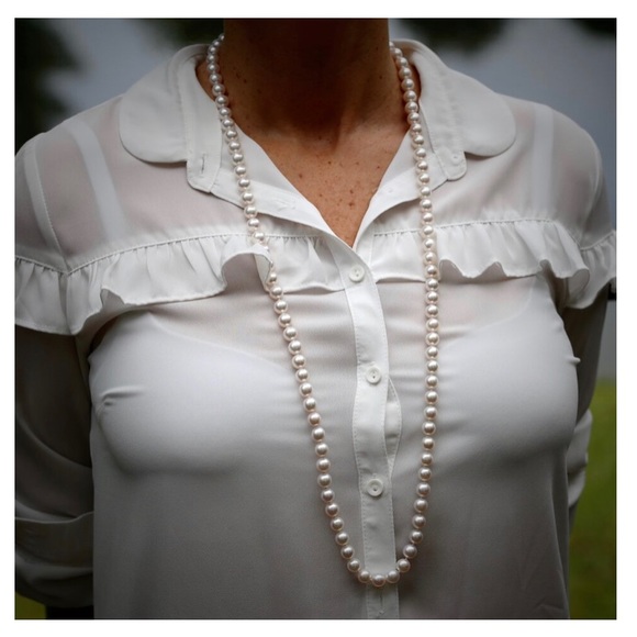 Forever 21 Tops - 𝅺SALE 5/$25 Sheer White Ruffle Peasant Blouse S